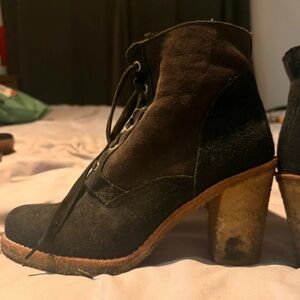 UGG Black Suede Heeled Boots